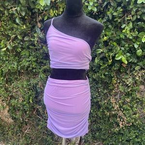 Purple pink SET!! one shoulder top and skirt